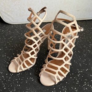 Steve Madden Slithur strappy heel sandals nude beige